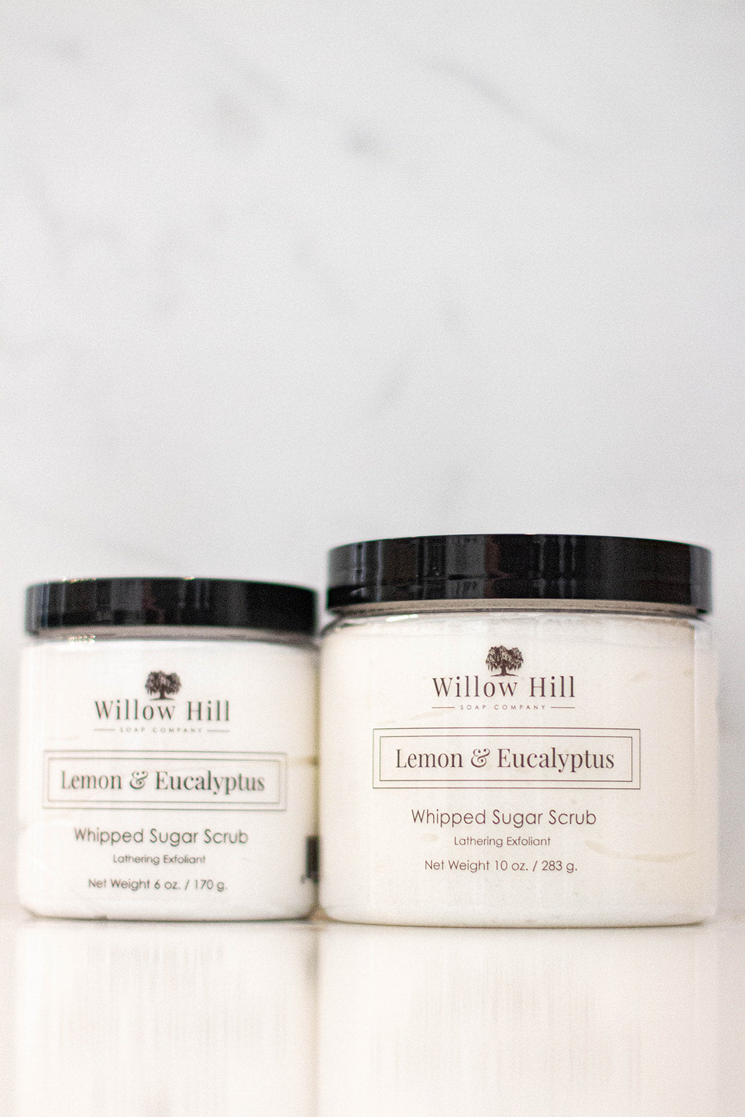 Willow Hill Soap Company Lemon and Eucalyptus whipped sugar scrub