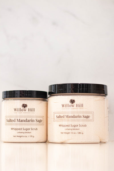 Willow Hill Soap Company Salted Mandarin Sage whipped sugar scrub