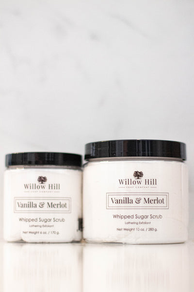 Willow Hill Soap Company Vanilla and Merlot whipped sugar scrub