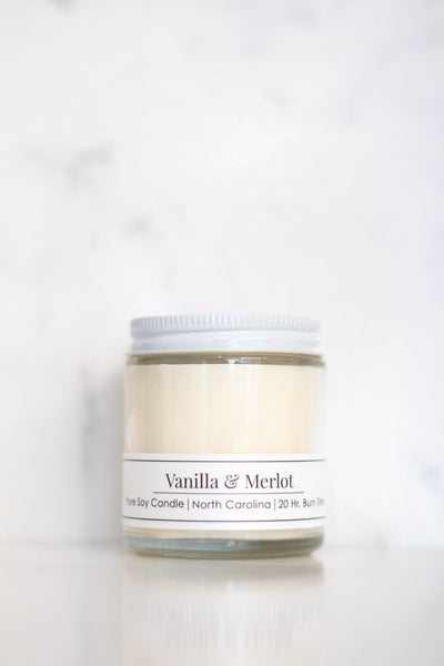 Willow Hill Soap Company Vanilla and Merlot 4 oz soy candle